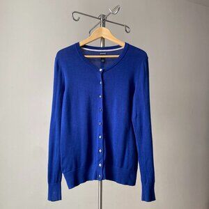 🌿 Modern Indigo Blue Pima 100% Cotton Classic Preppy Cardigan by Tommy Hilfiger